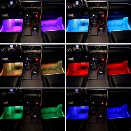 KIT 4 LED RGB ILLUMINAZIONE AMBIENT IN FIBRA OTTICA GESTIBILI DA  APPLICAZIONE