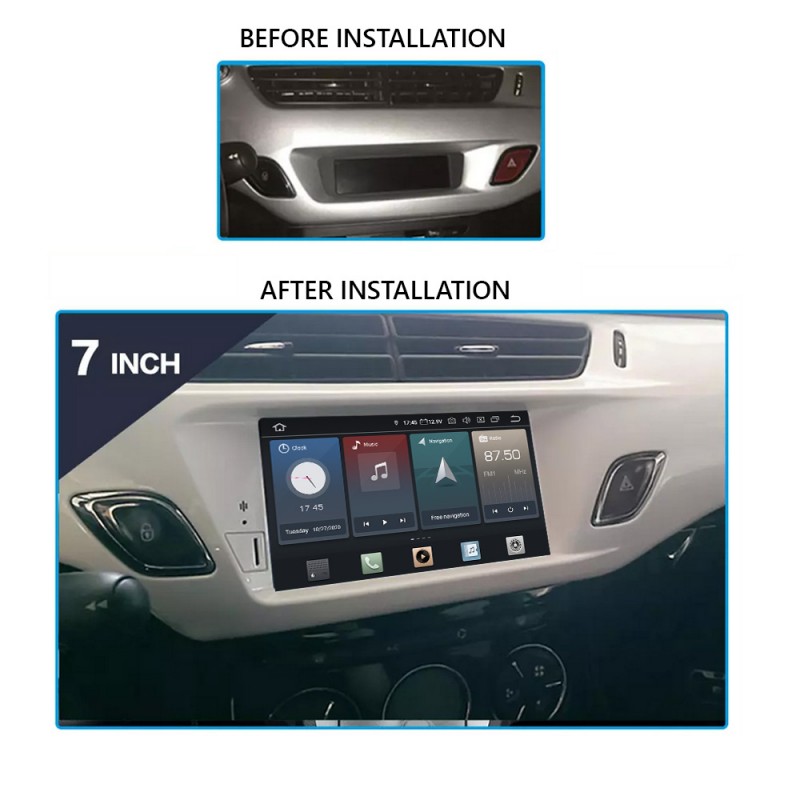 AUTORADIO NAVIGATORE DVD 8 CITROEN C3 DS3 ANDROID 12.0 4 GB RAM 64 GB ROM  GIANTECH CARPLAY