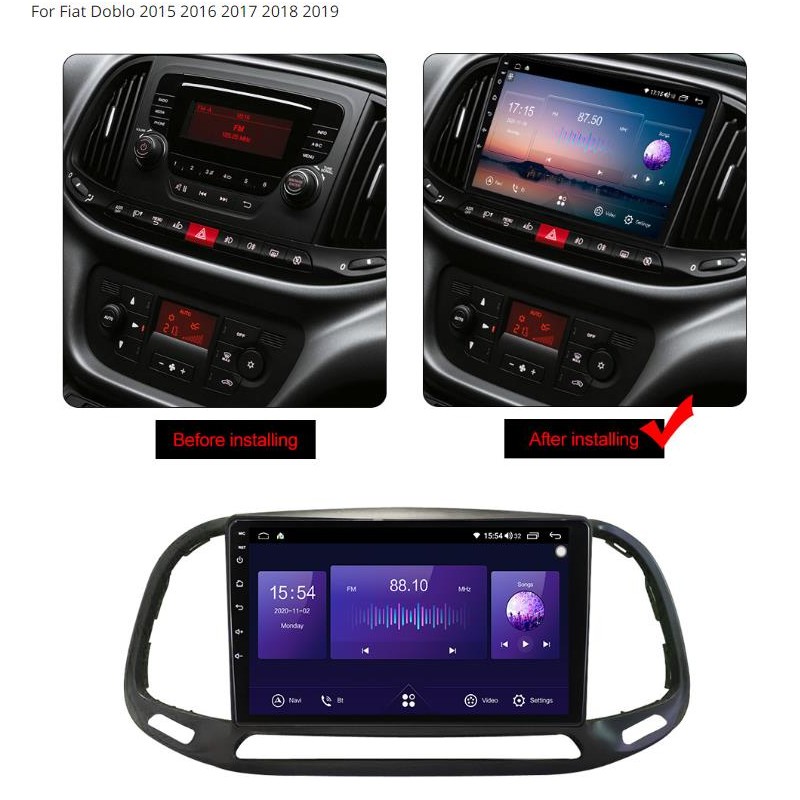 AUTORADIO NAVIGATORE 9 FIAT DOBLO DAL 2016 ANDROID 12 6GB RAM 128 GB ROM  FULL TOUCH