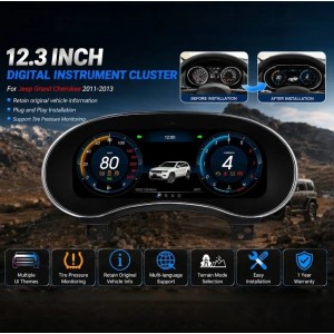 CONTAKM DIGITALE 12,3 " , VIRTUAL COCKPIT PER JEEP GRAND CHEROKEE (2014-2018)