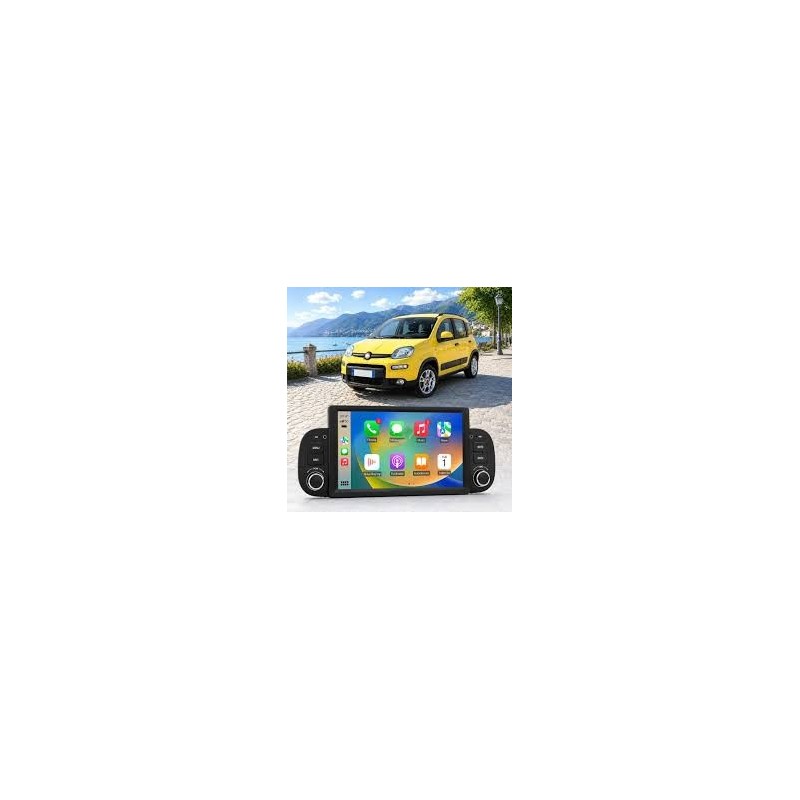 CARTABLET FIAT PANDA DAL 2012 AL 2023  CARPLAY ANDROID AUTO E SIM 4G 2GB RAM 64 ROM MODELLO ECONOMICO