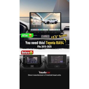 CARTABLET TOYOTA RAV4 12,5"  CON CARPLAY ANDROID AUTO E SIM 4G 8GB RAM 128 ROM DAL 2018 AL 2023