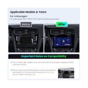 CARTABLET WOLKSWAGEN GOLF 7  DAL 2013 AL 2017 CARPLAY ANDROID AUTO E SIM 4G 2GB RAM 64 ROM MODELLO ECONOMICO