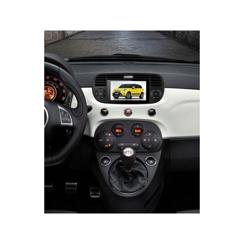 AUTORADIO NAVIGATORE FIAT 500, 500 ABARTH 2007-15 ANDROID 8 NERO LUCIDO