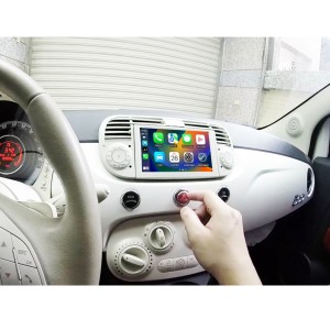 CARTABLET 7" FIAT  500 2007-2015 COLORE BIANCO AVORIO  CON CARPLAY ANDROID AUTO E SIM 4G 8  GB RAM 128 GB ROM